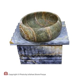 Green and blue onyx wash basin (1)