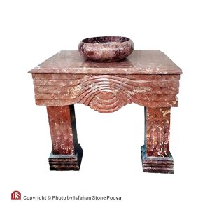 Red-marble-wash-basin